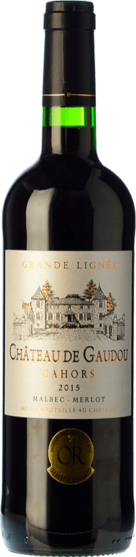 13,95 € 免费送货 | 红酒 Château de Gaudou Grande Lignée 岁 A.O.C. Cahors 皮埃蒙特 法国 Merlot, Malbec 瓶子 75 cl