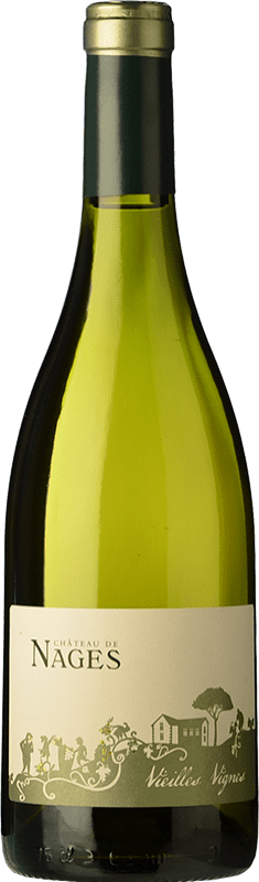 16,95 € Spedizione Gratuita | Vino bianco Château de Nages Vieilles Vignes Blanco A.O.C. Costières de Nîmes Rhône Francia Grenache Bianca, Roussanne, Viognier, Clairette Blanche Bottiglia 75 cl