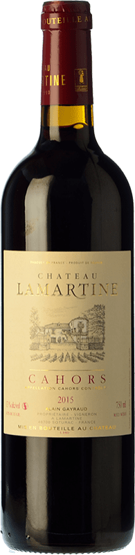 13,95 € 免费送货 | 红酒 Château Lamartine 年轻的 A.O.C. Cahors 皮埃蒙特 法国 Merlot, Malbec 瓶子 75 cl