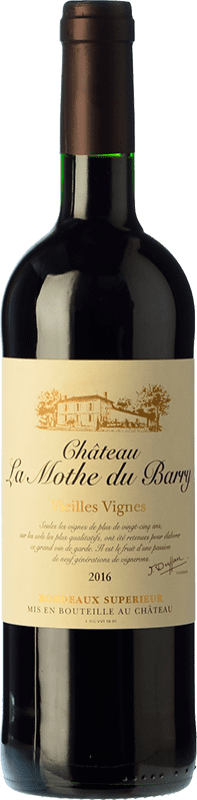 16,95 € Envio grátis | Vinho tinto Château La Mothe du Barry Vieilles Vignes Carvalho A.O.C. Bordeaux Bordeaux França Merlot Garrafa 75 cl