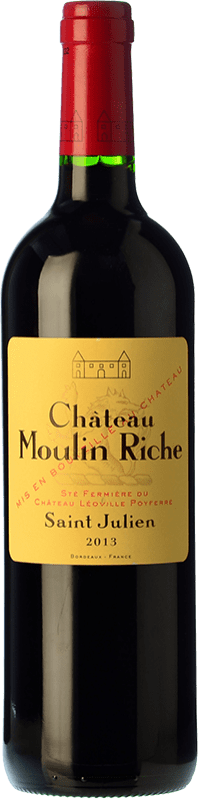 37,95 € Envoi gratuit | Vin rouge Château Léoville Poyferré Château Moulin Riche Crianza A.O.C. Saint-Julien Bordeaux France Merlot, Cabernet Sauvignon, Petit Verdot Bouteille 75 cl