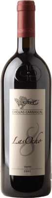 12,95 € Free Shipping | Red wine Chozas Carrascal Las Ocho Aged D.O. Utiel-Requena Valencian Community Spain Tempranillo, Grenache, Cabernet Sauvignon, Monastrell, Cabernet Franc, Bobal Bottle 75 cl