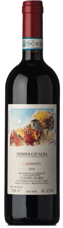 27,95 € 送料無料 | 赤ワイン Claudio Alario Cascinotto D.O.C. Nebbiolo d'Alba ピエモンテ イタリア Nebbiolo ボトル 75 cl