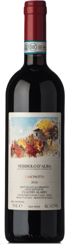 27,95 € Envío gratis | Vino tinto Claudio Alario Cascinotto D.O.C. Nebbiolo d'Alba Piemonte Italia Nebbiolo Botella 75 cl