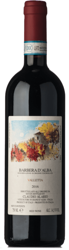25,95 € Free Shipping | Red Wine Claudio Alario Valletta D.O.C. Barbera d'Alba Piemonte Italy Barbera 75 cl