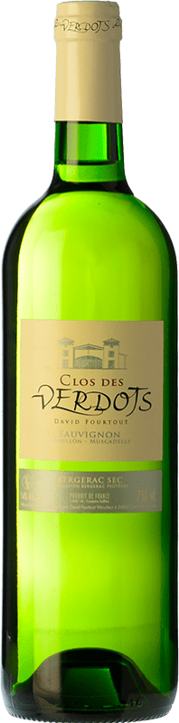 12,95 € Envío gratis | Vino Blanco Clos des Verdots Sec Crianza A.O.C. Bergerac Francia Sémillon, Muscadelle, Sauvignon 75 cl