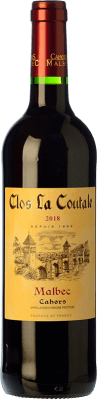 12,95 € Kostenloser Versand | Rotwein Clos La Coutale Alterung A.O.C. Cahors Piemont Frankreich Merlot, Malbec Flasche 75 cl