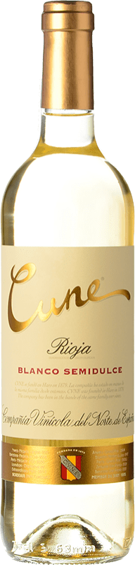 8,95 € 免费送货 | 白酒 Norte de España - CVNE Cune Semidulce D.O.Ca. Rioja 拉里奥哈 西班牙 Viura, Malvasía, Grenache White 瓶子 75 cl