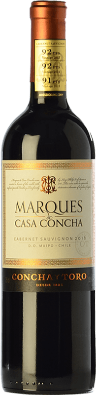 15,95 € 免费送货 | 红酒 Concha y Toro Marqués de Casa Concha 岁 I.G. Valle del Cachapoal 智利 Cabernet Sauvignon 瓶子 75 cl