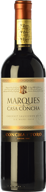 16,95 € Бесплатная доставка | Красное вино Concha y Toro Marqués de Casa Concha Crianza — Крианса I.G. Valle del Cachapoal Чили Cabernet Sauvignon — Каберне Совиньон Бутылка 75 cl