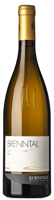 32,95 € Free Shipping | White wine Cortaccia Brenntal Reserve D.O.C. Alto Adige Trentino-Alto Adige Italy Gewürztraminer Bottle 75 cl
