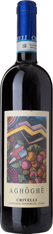 29,95 € Envio grátis | Vinho tinto Crivelli Rosso Agoghé D.O.C. Monferrato Piemonte Itália Syrah, Ruchè Garrafa 75 cl