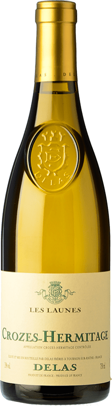 23,95 € Envío gratis | Vino blanco Delas Frères Les Launes Blanc A.O.C. Crozes-Hermitage Rhône Francia Roussanne, Marsanne Botella 75 cl
