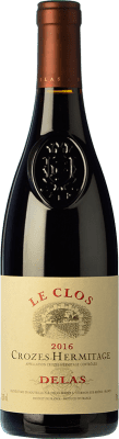 43,95 € Spedizione Gratuita | Vino rosso Delas Frères Le Clos Crianza A.O.C. Crozes-Hermitage Rhône Francia Syrah Bottiglia 75 cl