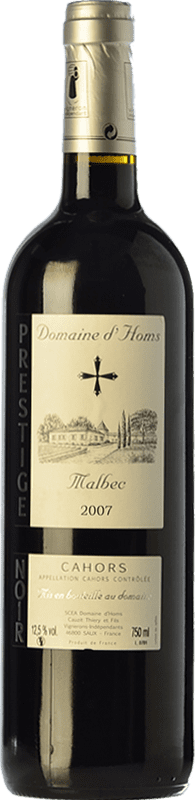 13,95 € Бесплатная доставка | Красное вино Domaine d'Homs Prestige Noir Молодой A.O.C. Cahors Пьемонте Франция Malbec бутылка 75 cl