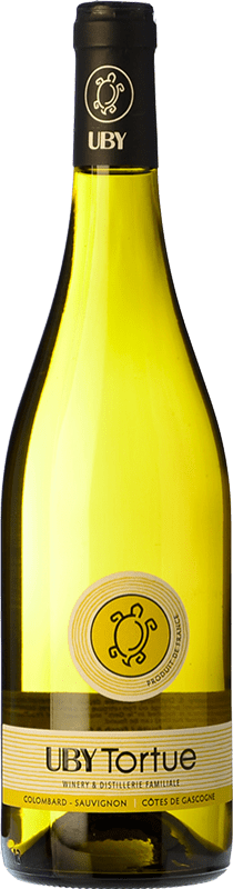 8,95 € Kostenloser Versand | Weißwein Domaine Uby Tortues Colombard Sauvignon I.G.P. Vin de Pays Côtes de Gascogne Frankreich Sauvignon Weiß, San Colombano Flasche 75 cl