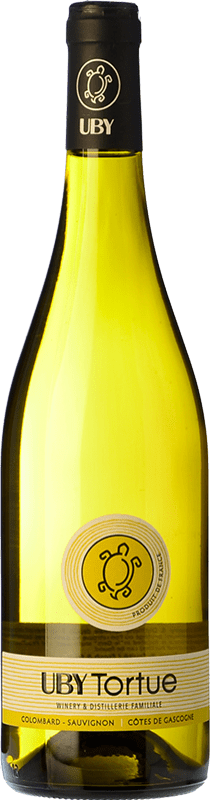 8,95 € Free Shipping | White wine Uby Tortues Colombard Sauvignon I.G.P. Vin de Pays Côtes de Gascogne France Sauvignon White, San Colombano Bottle 75 cl
