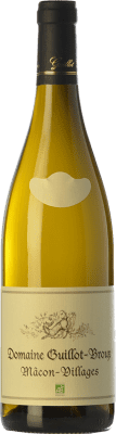 26,95 € Spedizione Gratuita | Vino Bianco Guillot Broux Blanc Crianza A.O.C. Mâcon Borgogna Francia Chardonnay Eco Biologico Bottiglia 75 cl