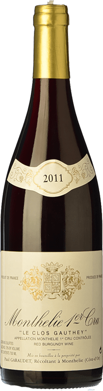 33,95 € Free Shipping | Red wine Paul Garaudet 1er Cru Le Clos Gauthey Aged A.O.C. Monthélie Burgundy France Pinot Black Bottle 75 cl