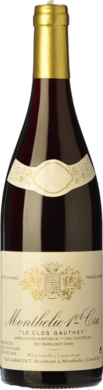 35,95 € Free Shipping | Red wine Paul Garaudet Premier Cru Le Clos Gauthey Aged A.O.C. Monthélie Burgundy France Pinot Black Bottle 75 cl