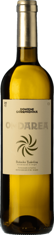 21,95 € Бесплатная доставка | Белое вино Doniene Gorrondona Doniene Ondarea Ферментировано в бочке D.O. Bizkaiko Txakolina Страна Басков Испания Hondarribi Zuri Бутылка 75 cl