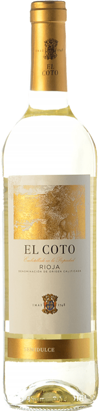 5,95 € Envio grátis | Vinho branco Coto de Rioja Blanco Semi-seco Semi-doce D.O.Ca. Rioja La Rioja Espanha Chardonnay Garrafa 75 cl