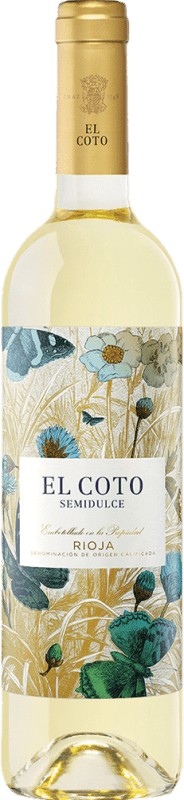 7,95 € Spedizione Gratuita | Vino bianco Coto de Rioja Blanco Semisecco Semidolce D.O.Ca. Rioja La Rioja Spagna Chardonnay Bottiglia 75 cl