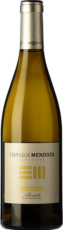 17,95 € Envio grátis | Vinho Branco Enrique Mendoza Fermentado en Barrica D.O. Alicante Comunidade Valenciana Espanha Chardonnay Garrafa 75 cl