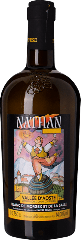 36,95 € Envio grátis | Vinho branco Ermes Pavese Blanc de Morgex Nathan D.O.C. Valle d'Aosta Valle d'Aosta Itália Prié Branca Garrafa 75 cl