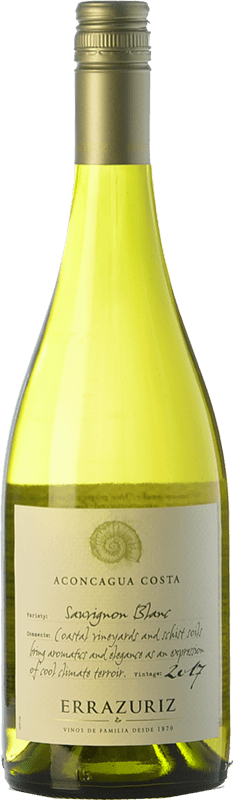 18,95 € Envio grátis | Vinho branco Viña Errazuriz Aconcagua Costa Crianza I.G. Valle del Aconcagua Vale do Aconcagua Chile Sauvignon Branca Garrafa 75 cl