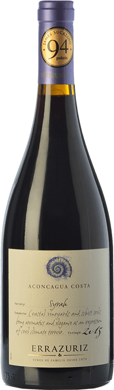 31,95 € Free Shipping | Red wine Viña Errazuriz Aconcagua Costa Aged I.G. Valle del Aconcagua Aconcagua Valley Chile Syrah Bottle 75 cl
