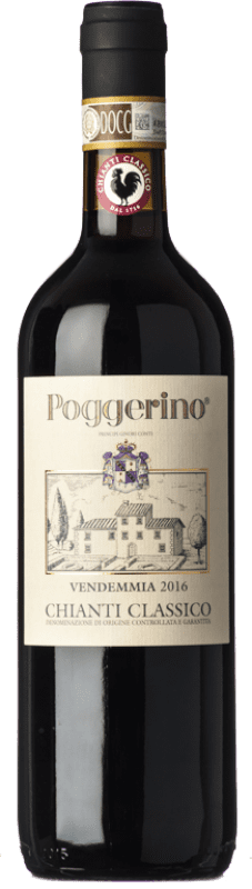 23,95 € Kostenloser Versand | Rotwein Poggerino D.O.C.G. Chianti Classico Toskana Italien Sangiovese Flasche 75 cl