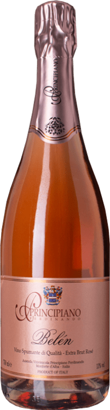 15,95 € Envio grátis | Espumante rosé Ferdinando Principiano Belen Rosé Extra Brut D.O.C. Piedmont Piemonte Itália Barbera Garrafa 75 cl