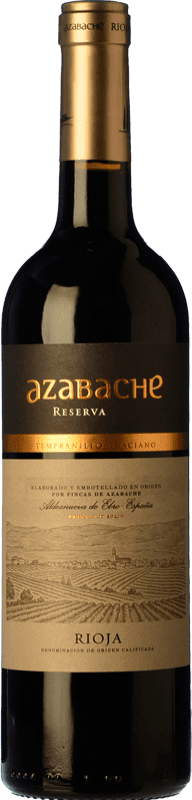 8,95 € Бесплатная доставка | Красное вино Fincas de Azabache Резерва D.O.Ca. Rioja Ла-Риоха Испания Tempranillo — Темпранильо, Graciano — Грасиано 75 cl