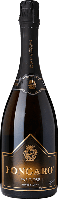 42,95 € Spedizione Gratuita | Spumante bianco Fongaro Pas Dosé Etichetta Nera Brut Nature Riserva D.O.C. Monti Lessini Veneto Italia Durella Bottiglia 75 cl