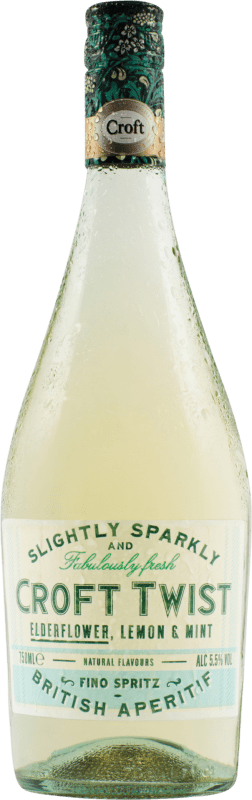 8,95 € Envio grátis | Licores González Byass Croft Twist Espanha Palomino Fino, Pedro Ximénez 75 cl Elderflower — Flor de Sabugueiro, Lemon — Limão, Mint — Hortelã