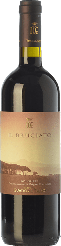 25,95 € Spedizione Gratuita | Vino rosso Guado al Tasso Il Bruciato D.O.C. Bolgheri Toscana Italia Merlot, Syrah, Cabernet Sauvignon Bottiglia Magnum 1,5 L