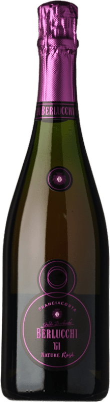 45,95 € Free Shipping | Rosé sparkling Berlucchi 61 Rosé Brut Nature D.O.C.G. Franciacorta Lombardia Italy Pinot Black Bottle 75 cl