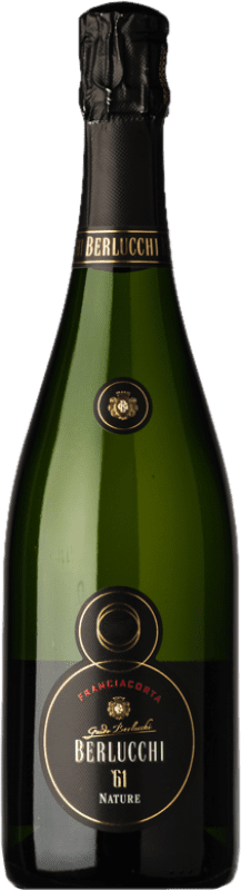 38,95 € 免费送货 | 白起泡酒 Berlucchi 61 Brut Nature D.O.C.G. Franciacorta 伦巴第 意大利 Pinot Black, Chardonnay 瓶子 75 cl