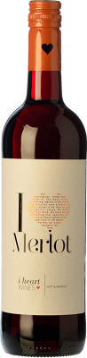 7,95 € 送料無料 | 赤ワイン I Heart 若い スペイン Merlot ボトル 75 cl