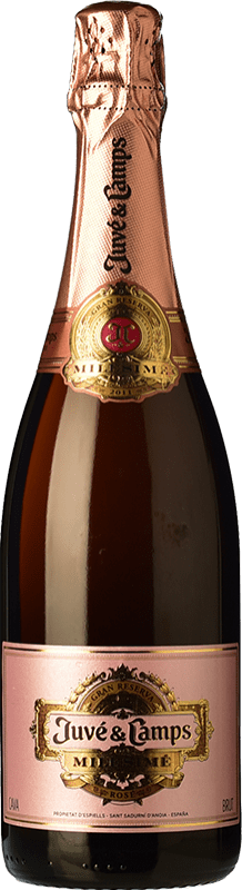 49,95 € Free Shipping | Rosé sparkling Juvé y Camps Millésimé Rosé Brut Gran Reserva D.O. Cava Spain Pinot Black Bottle 75 cl