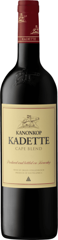19,95 € 免费送货 | 红葡萄酒 Kanonkop Kadette Cape Blend — 混合 Crianza — 陈酿 I.G. Stellenbosch 斯泰伦博斯 南非 Merlot — 梅洛, Cabernet Sauvignon — 赤霞珠, Pinotage — 皮诺塔吉 75 cl