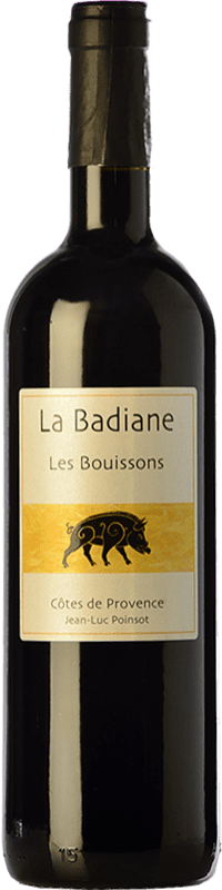 13,95 € Бесплатная доставка | Красное вино La Badiane Les Bouissons старения A.O.C. Côtes de Provence Прованс Франция Monastrell, Carignan, Cinsault бутылка 75 cl