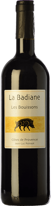14,95 € Spedizione Gratuita | Vino Rosso La Badiane Les Bouissons Non Filtrato Crianza — Invecchiato in Botte A.O.C. Côtes de Provence Provenza Francia Monastrell, Cariñena — Carignano, Cinsault 75 cl
