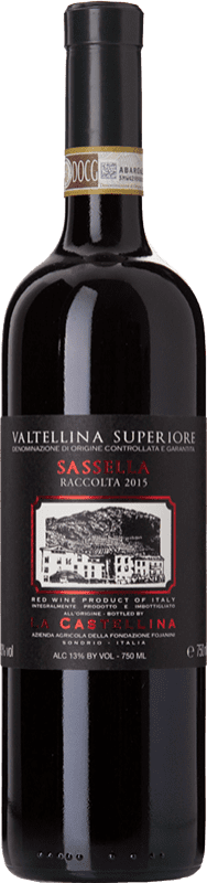 24,95 € Spedizione Gratuita | Vino Rosso La Castellina Sassella Superiore D.O.C. Valtellina lombardia Italia Nebbiolo Bottiglia 75 cl