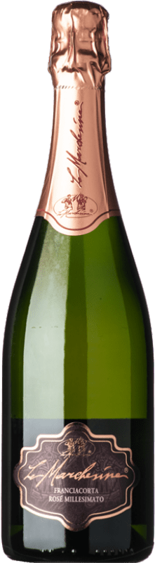 28,95 € Бесплатная доставка | Розовое игристое Le Marchesine Rosé брют D.O.C.G. Franciacorta Ломбардии Италия Pinot Black, Chardonnay бутылка 75 cl