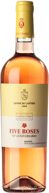 17,95 € Free Shipping | Rosé Wine Leone De Castris Five Roses Anniversario Young I.G.T. Salento Puglia Italy Malvasia, Negroamaro Bottle 75 cl