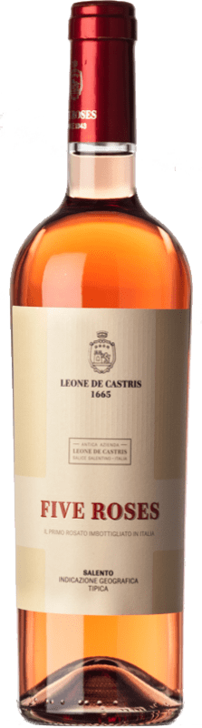 13,95 € Envio grátis | Vinho Rosé Leone De Castris Five Roses I.G.T. Salento Puglia Itália Malvasia, Negroamaro Garrafa 75 cl
