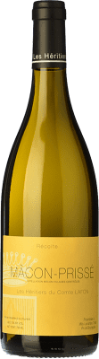 51,95 € Бесплатная доставка | Белое вино Les Héritiers du Comte Lafon Prissé Crianza — Крианса A.O.C. Mâcon Бургундия Франция Chardonnay — Шардоне Eco — Эко Био Органический 75 cl