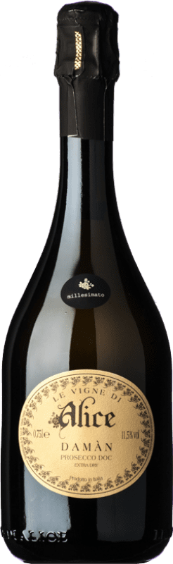 17,95 € Envoi gratuit | Vin Mousseux Blanc Le Vigne di Alice Damàn Extra Dry — Extra-Sec D.O.C. Prosecco Vénétie Italie Glera, Bianchetta, Verdiso Bouteille 75 cl